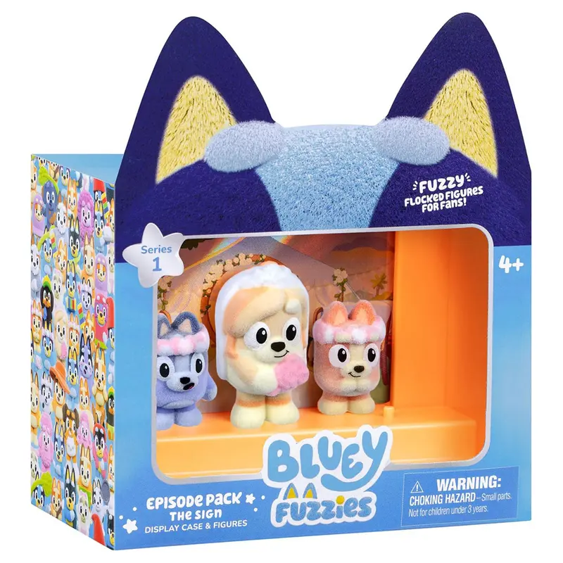 Bluey Fuzzies Episode Pack: The Sign Display Case & Figures 1