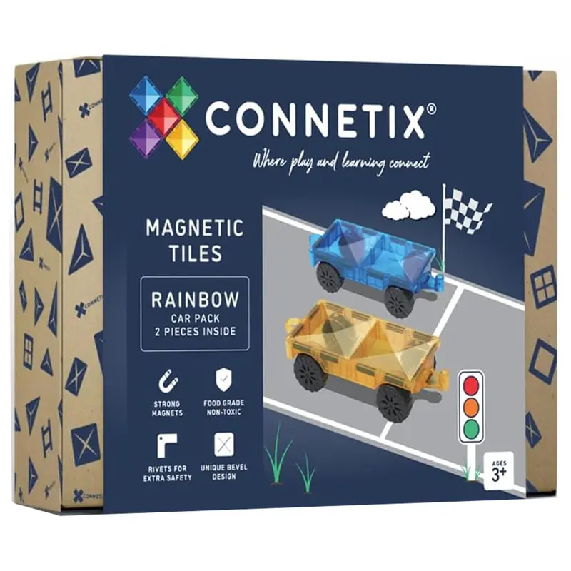 Connetix Magnetic Tiles Rainbow Car Pack 2 Pieces 1