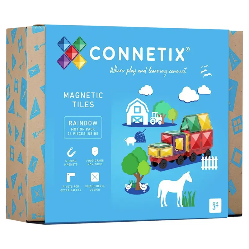 Connetix Magnetic Tiles Rainbow Motion Pack 24 Pieces 1