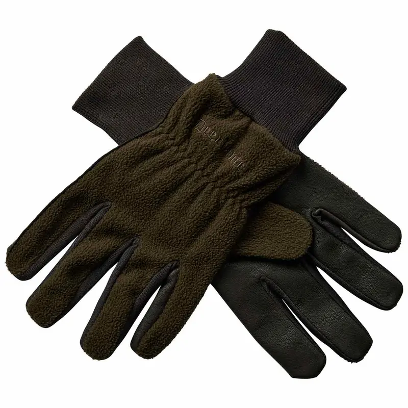 Deerhunter Fleece Gloves W.Leather 1