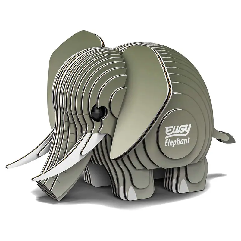 Eugy Elephant 3D Cardboard Model Kit 1