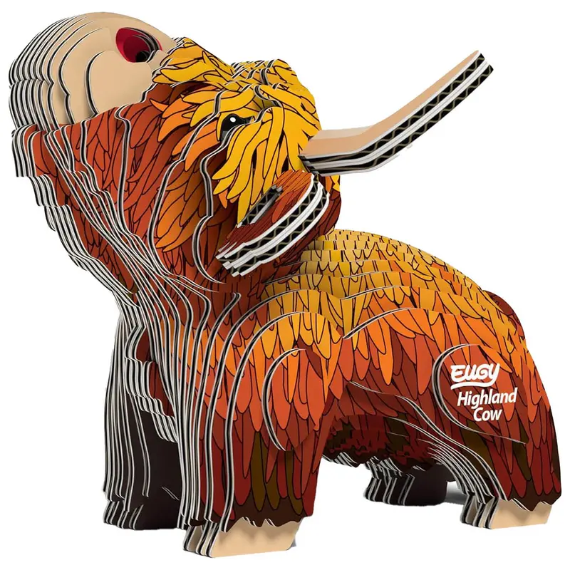 Eugy Highland Cow 3D Cardboard Model Kit 1