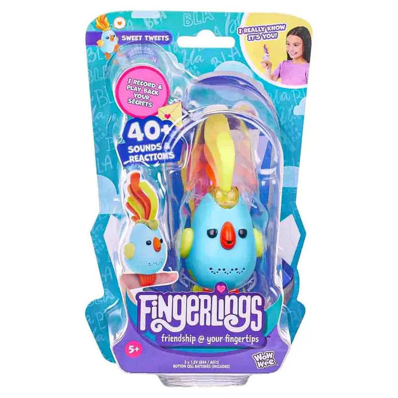 Fingerlings Sweet Tweets Interactive Bird Blue 1