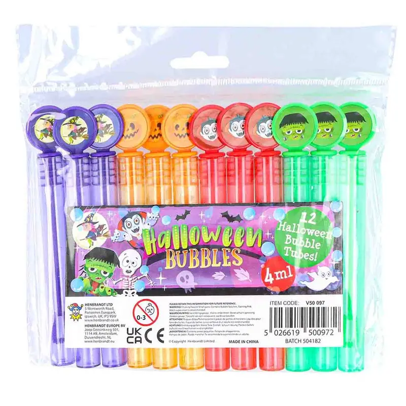 Halloween Bubble Tubes 4Ml (12 Pack) 1