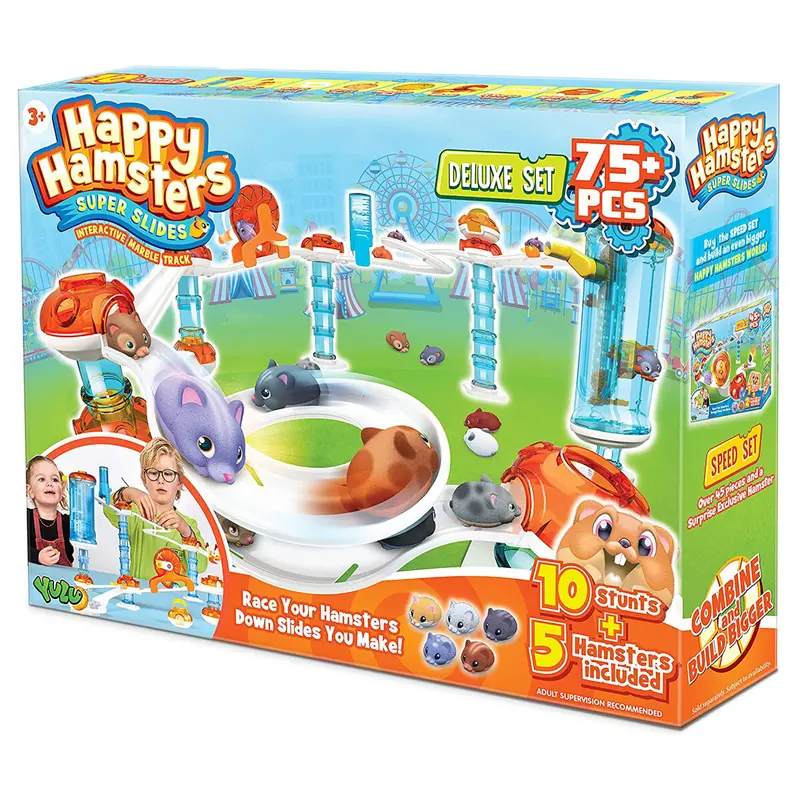 Happy Hamsters Super Slides Interactive Marble Track Deluxe Set 1