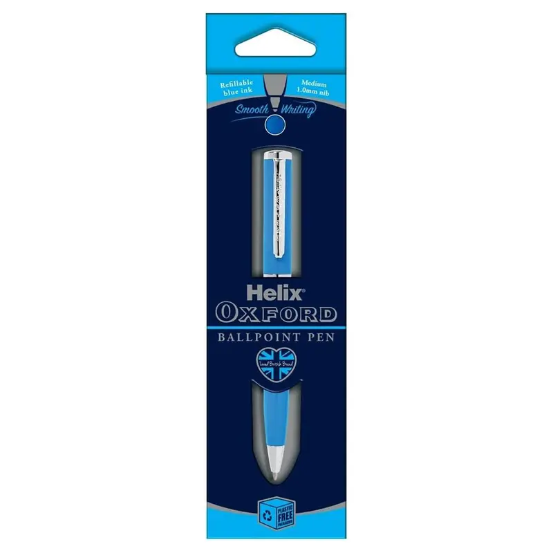 Helix Oxford Premium Light Blue Ballpoint Pen (Blue Ink) 1