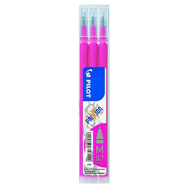 Pilot Frixion Ball & Ball Clicker M Pink Ink Refills (3 Pack) 1