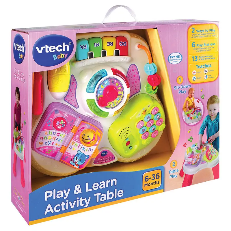 Play & Learn Activity Table Pink 1