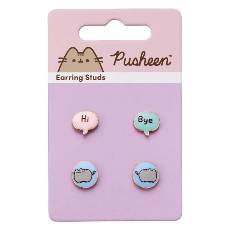Pusheen The Cat 'Hi, Bye' Stud Earrings Set 1