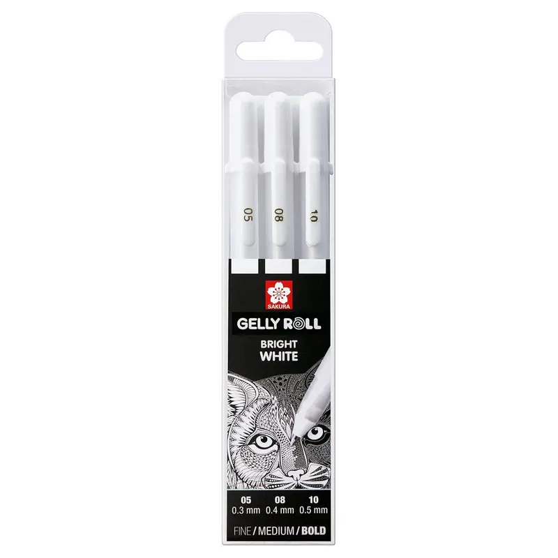 Sakura Gelly Roll Bright White Fine-Medium-Bold Pens (3 Pack) 1