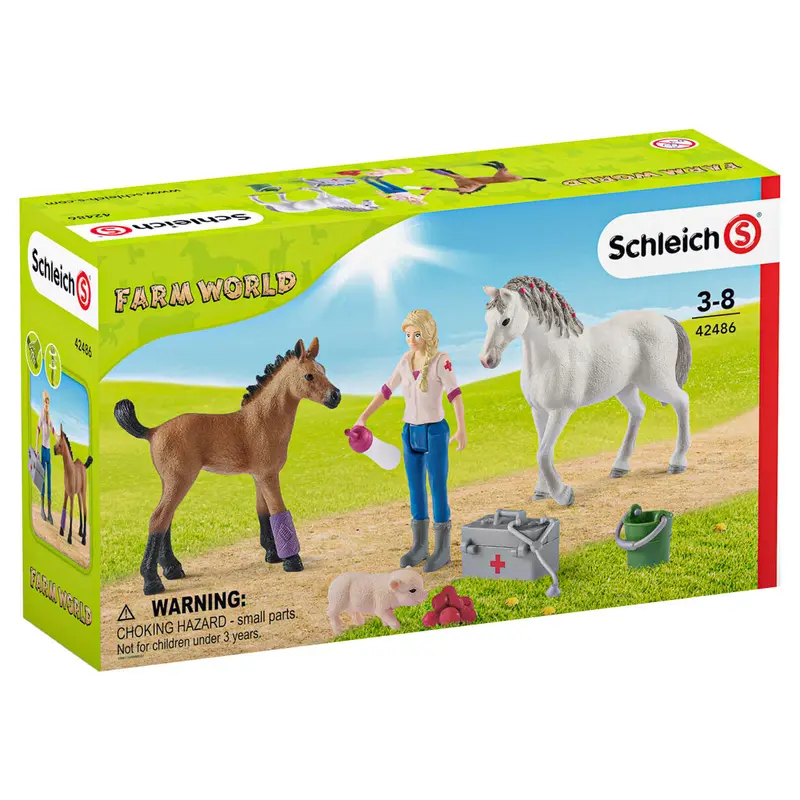 Schleich Farm World Vet Visiting Mare And Foal Playset 1
