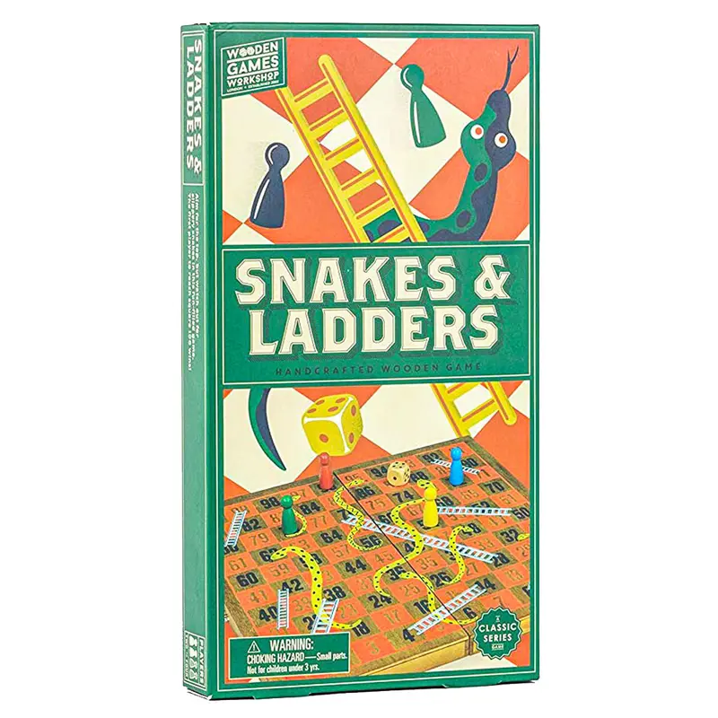 Snakes & Ladders Handcrafted Wooden Game 1