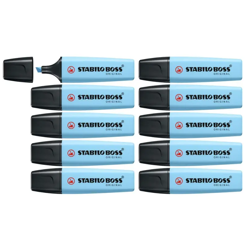 Stabilo Boss Original Pastel Breezy Blue Highlighter Box Of 10 1