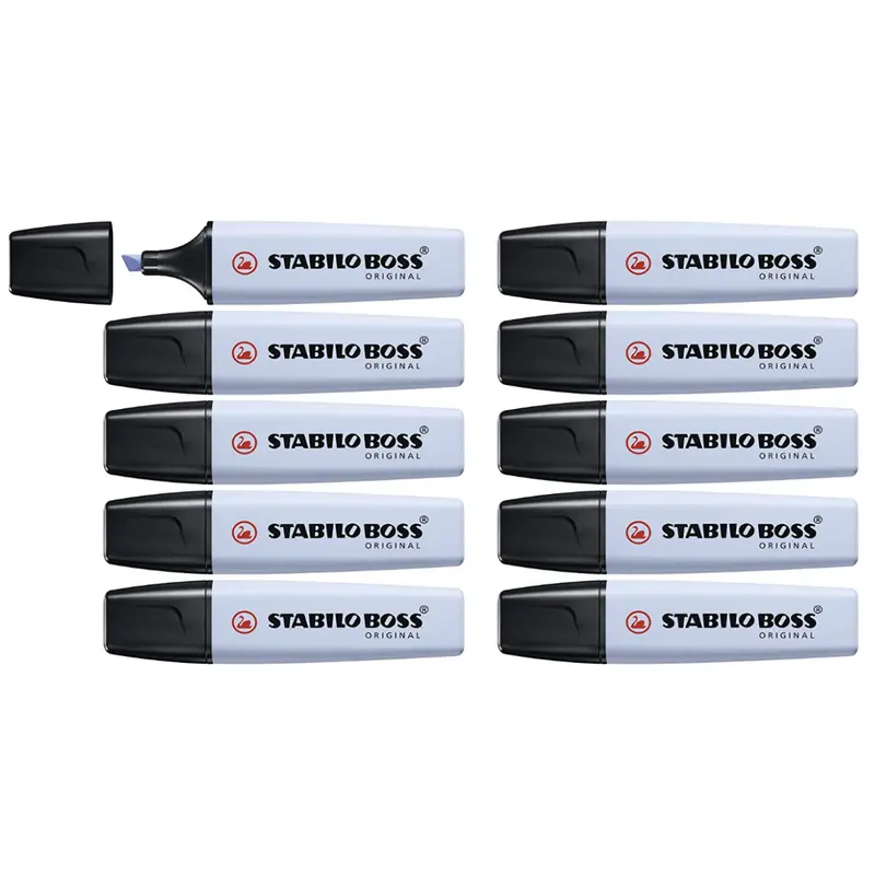 Stabilo Boss Original Pastel Cloudy Blue Highlighter Box Of 10 1