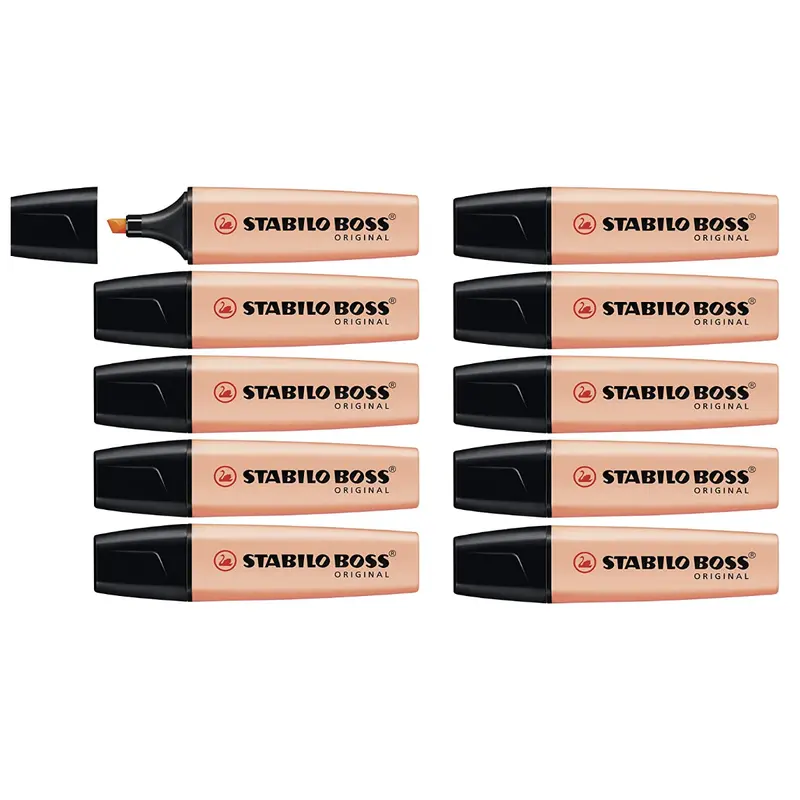 Stabilo Boss Original Pastel Creamy Peach Highlighter Box Of 10 1