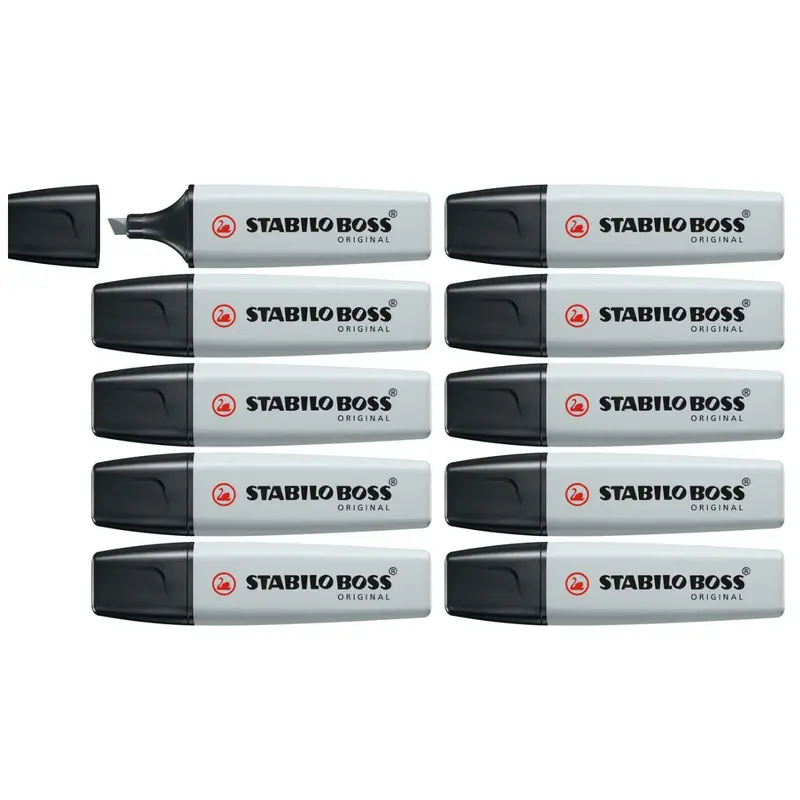 Stabilo Boss Original Pastel Dusty Grey Highlighter Box Of 10 1
