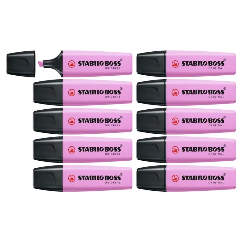 Stabilo Boss Original Pastel Frozen Fuchsia Highlighter Box Of 10 1