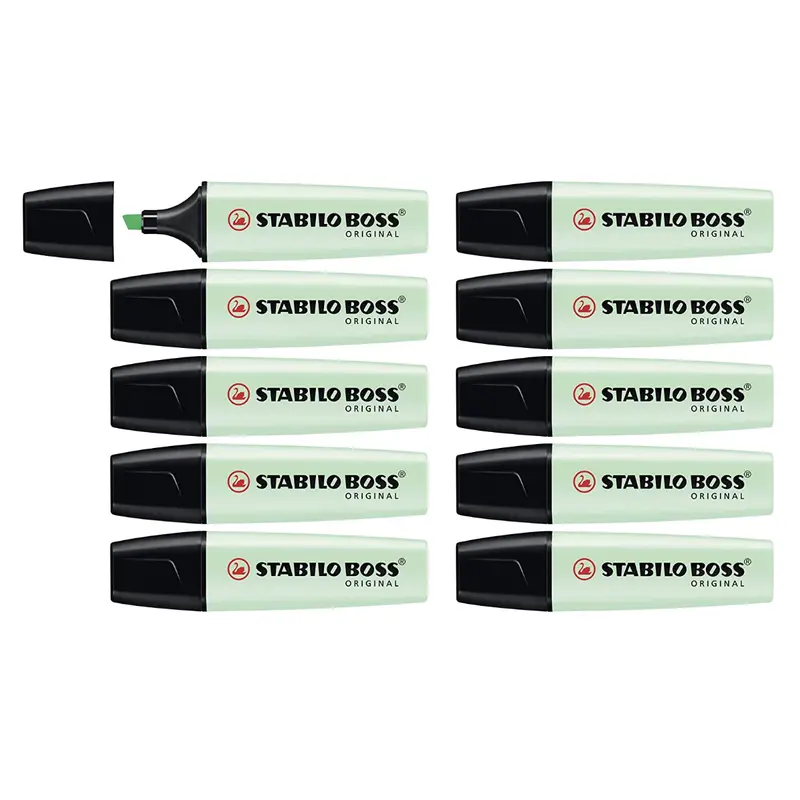 Stabilo Boss Original Pastel Hint Of Mint Highlighter Box Of 10 1