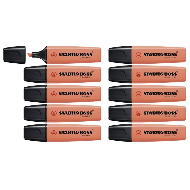 Stabilo Boss Original Pastel Mellow Coral Red Highlighter Box Of 10 1