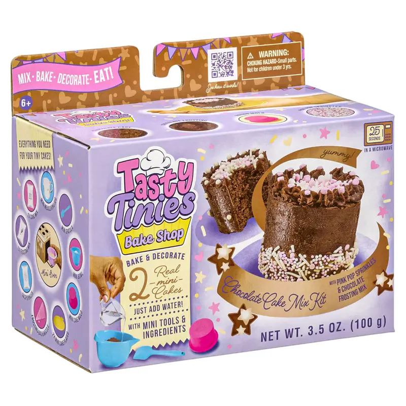 Tasty Tinies Bake Shop Chocolate Cake Mix Kit With Pink Pop Sprinkles 1