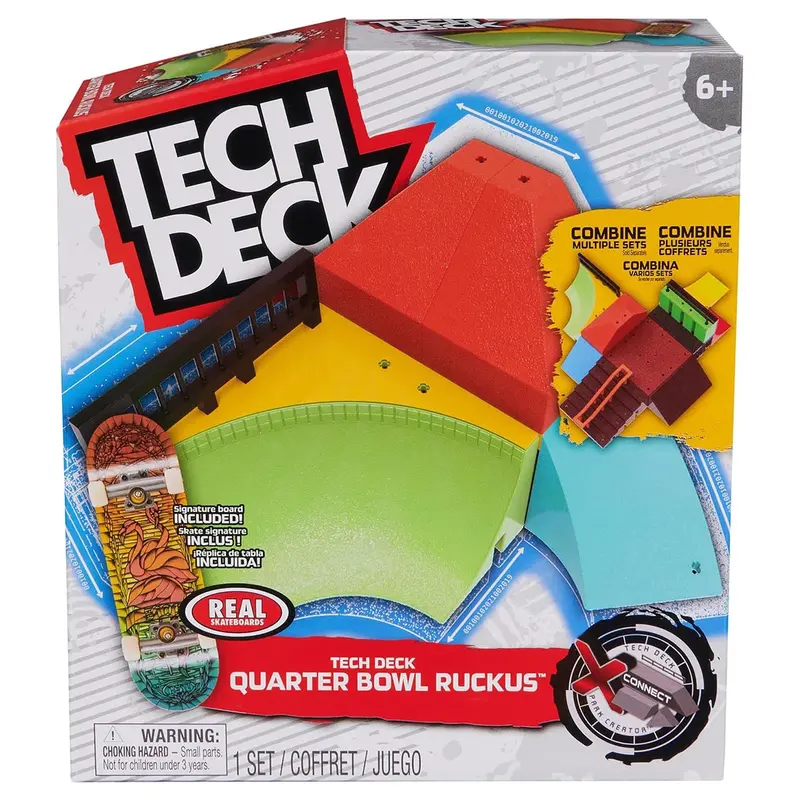 Tech Deck Quarter Bowl Ruckus X-Connect Park Creator Fingerboard Ramp Set 1