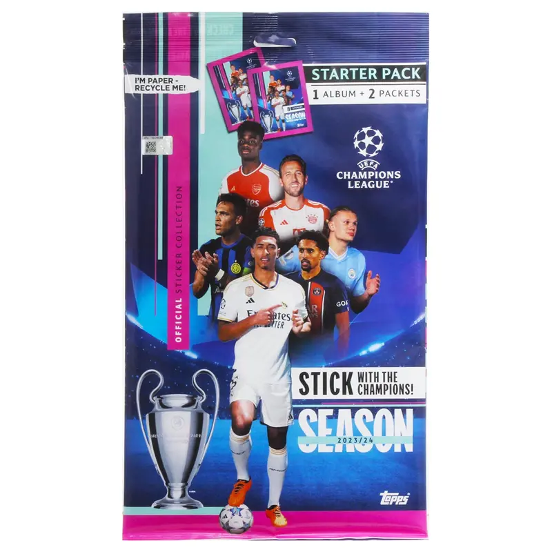 Topps Uefa Champions League 2023/24 Season Official Sticker Collection Starter Pack 1