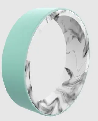 Women's Switch Reversible Silicone Ring Marble And Aqua 1