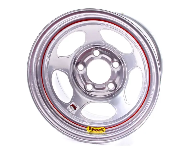 Bassett Racing 15X8 Imca-Spec Silver Inertia Wheel – 5X5 Bolt Pattern 1