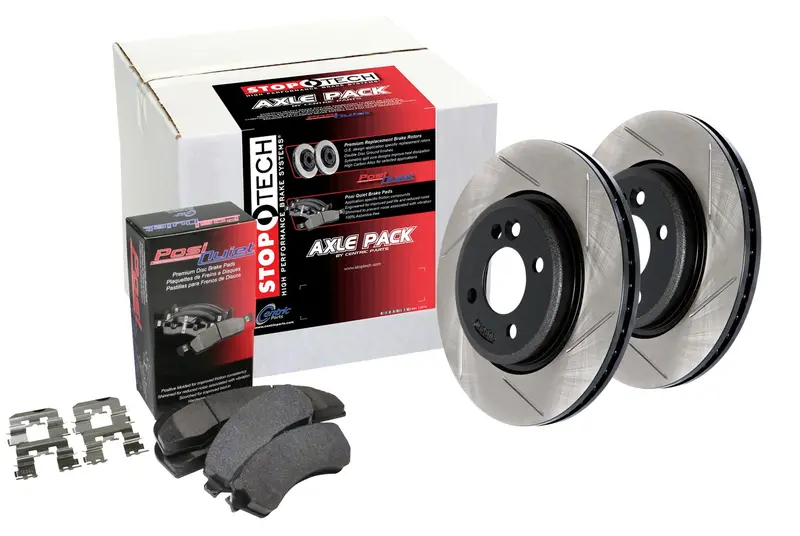 Stoptech 934.62078 Street Axle Pack – Slotted Front And Rear Brake Kit 1