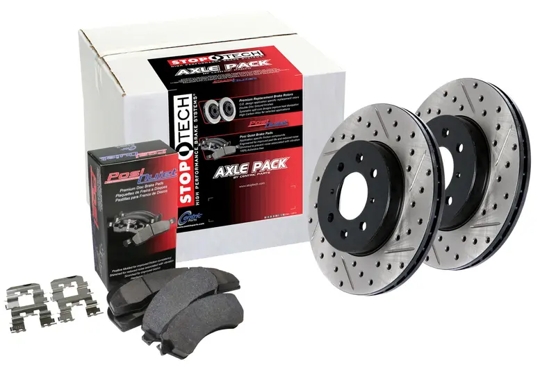 Stoptech Street Axle Pack – Rear Drilled & Slotted Brake Kit (938.63507) 1