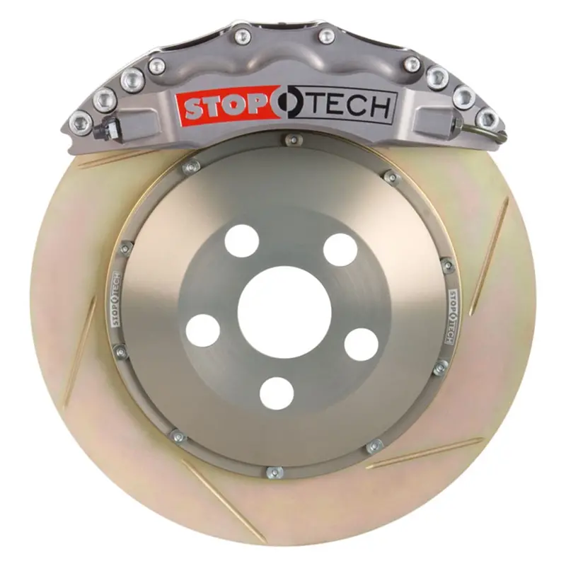 Stoptech Trophy Sport Front Brake Kit – Silver Calipers, Slotted Two-Piece Rotors, Model 83.307.6800.R3 1